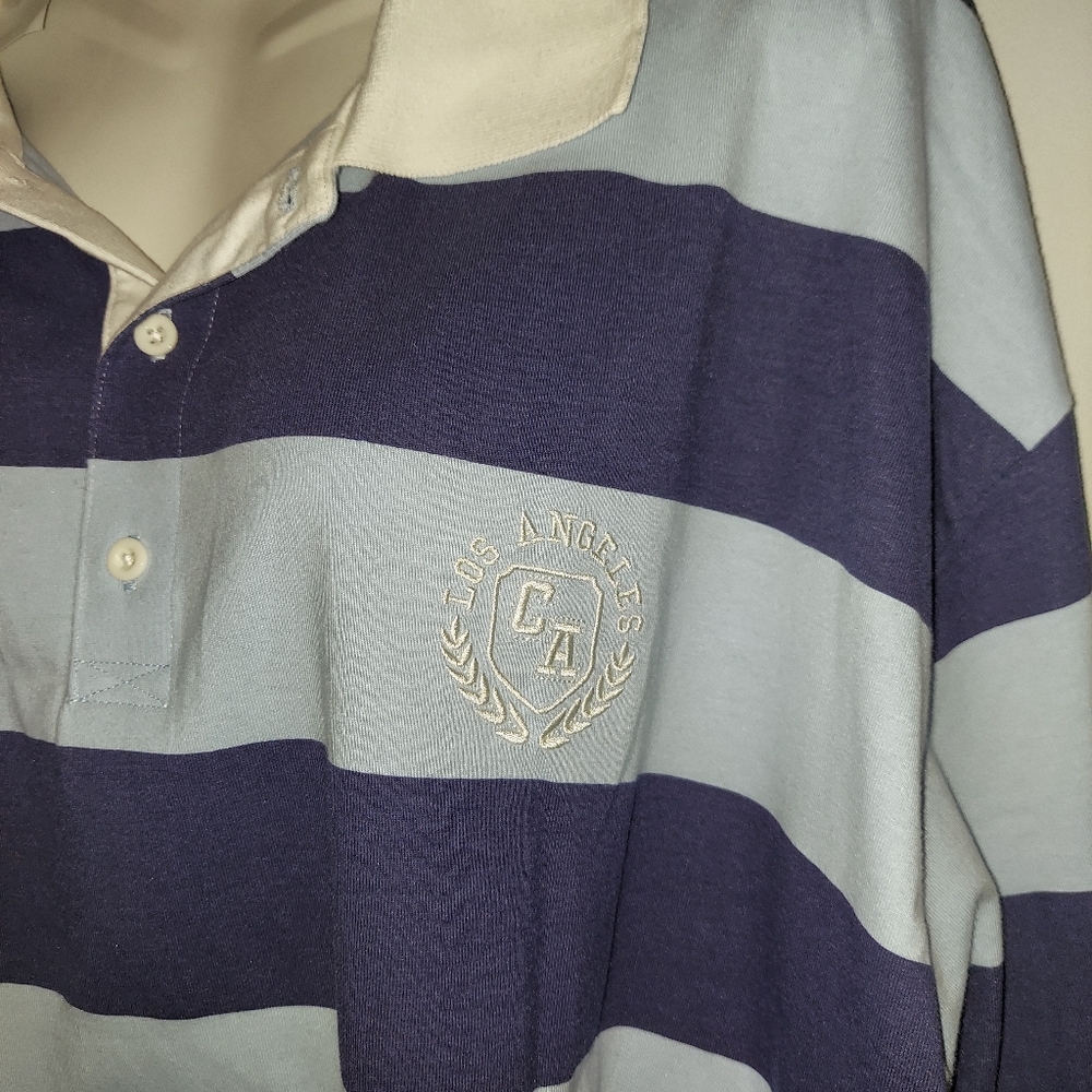 Forever 21 Stripe Women's Polo Shirt with Los Angeles CA Embroidery -NWT - Picture 5 of 7